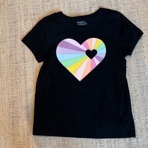 Cat & Jack Black Tee with Multicolor Heart